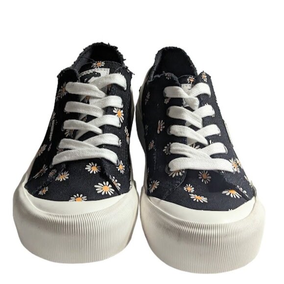 Rocket Dog Cheery Daisy Print Black Low Top Comfort Insole Sneaker Size 8.5 New - Picture 3 of 8